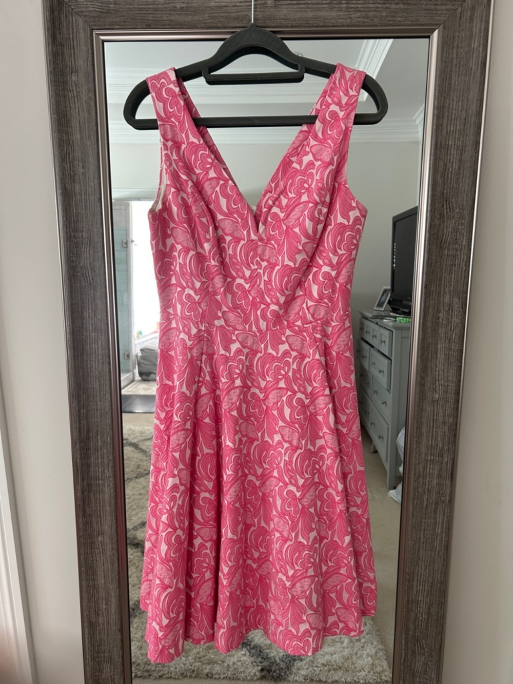 Maeve Pink Floral V-Neck Midi Dress